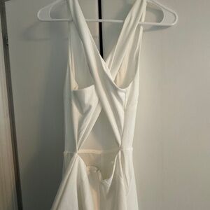 Cross Back White Jumpsuit